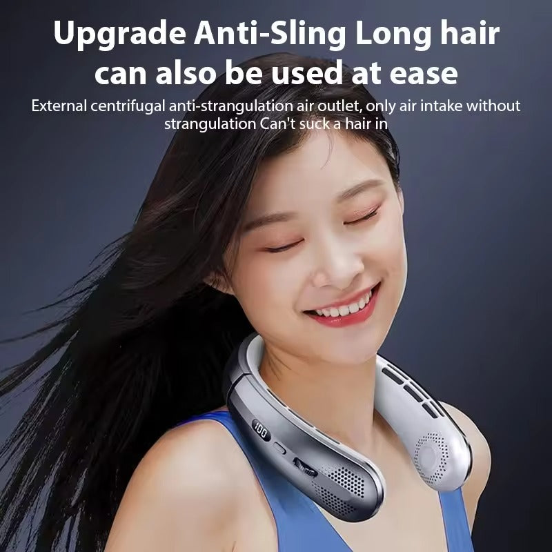 Portable Bladeless Neck Cooling Fan – Instant Summer Relief