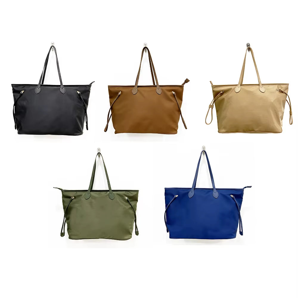 Large Capacity Women'S Straw Casual Tote Bag with Zipper Closure Polyester Lining Fashion Luxury Design