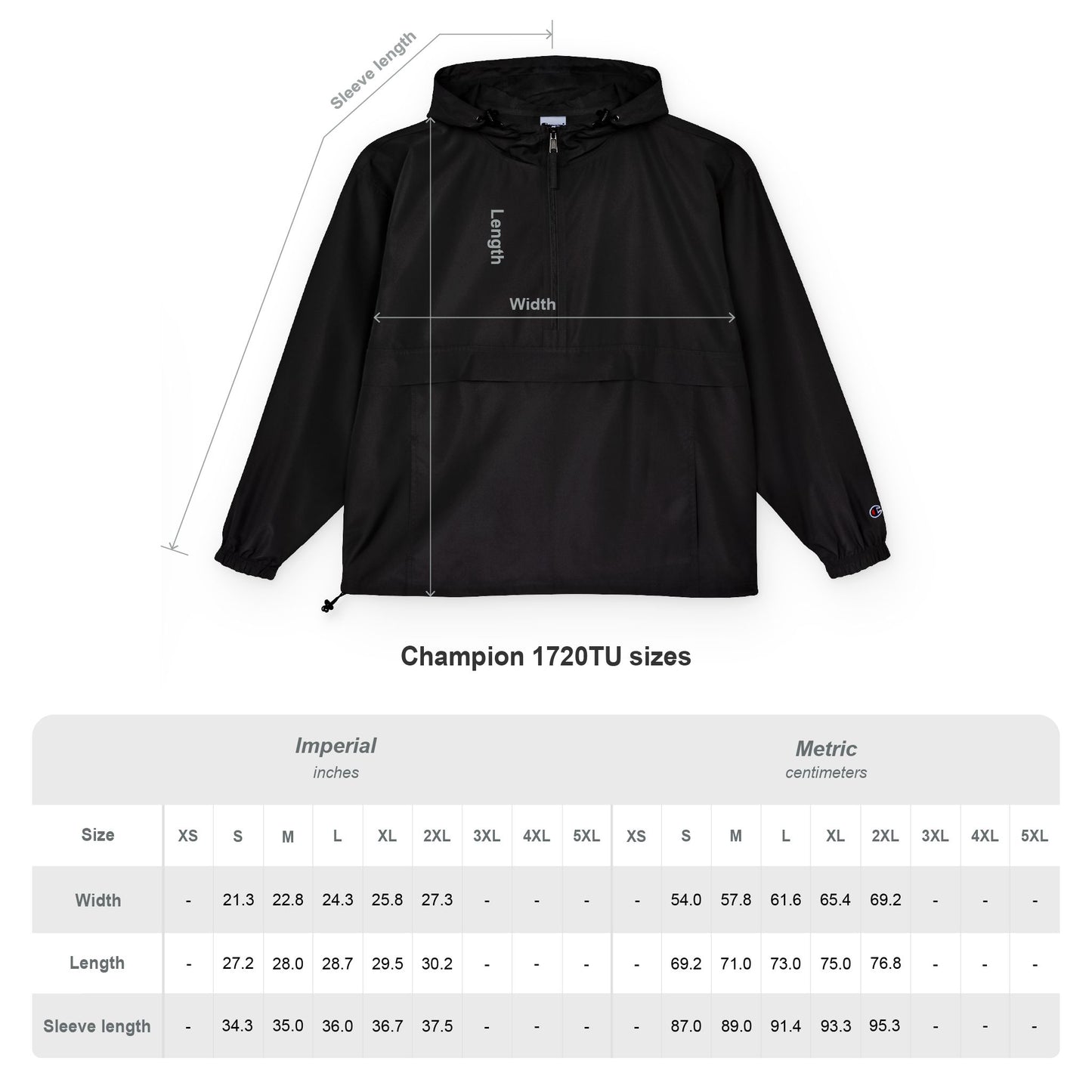 Light Blue Packable Anorak Jacket with Small Logo