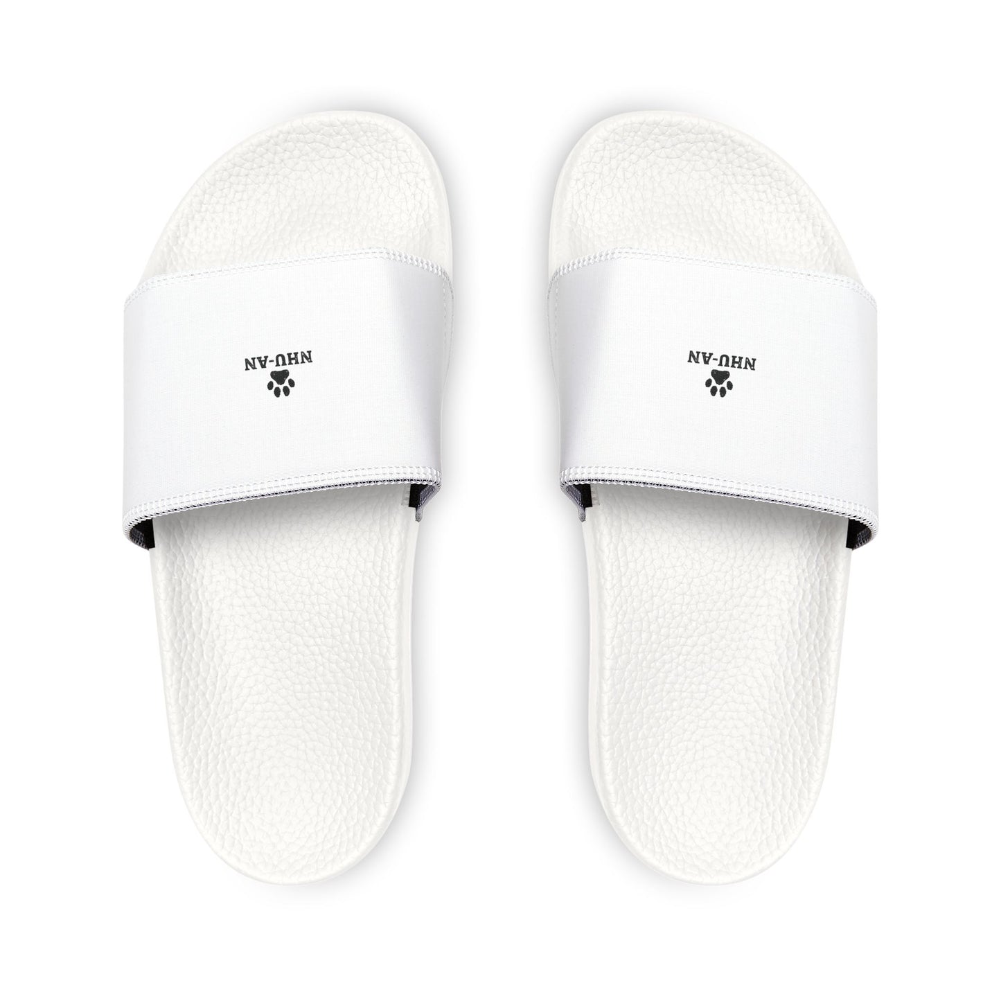 Men's Removable-Strap Sandals — White Slide Sandals with Detachable Strap