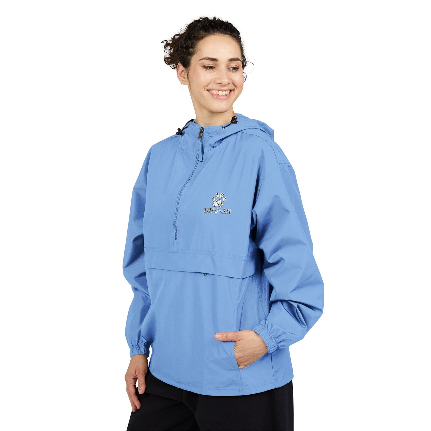 Light Blue Packable Anorak Jacket with Small Logo