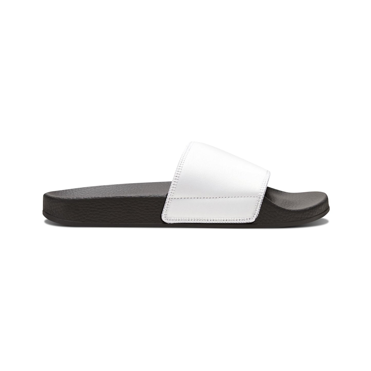 Men's Removable-Strap Sandals — White Slide Sandals with Detachable Strap