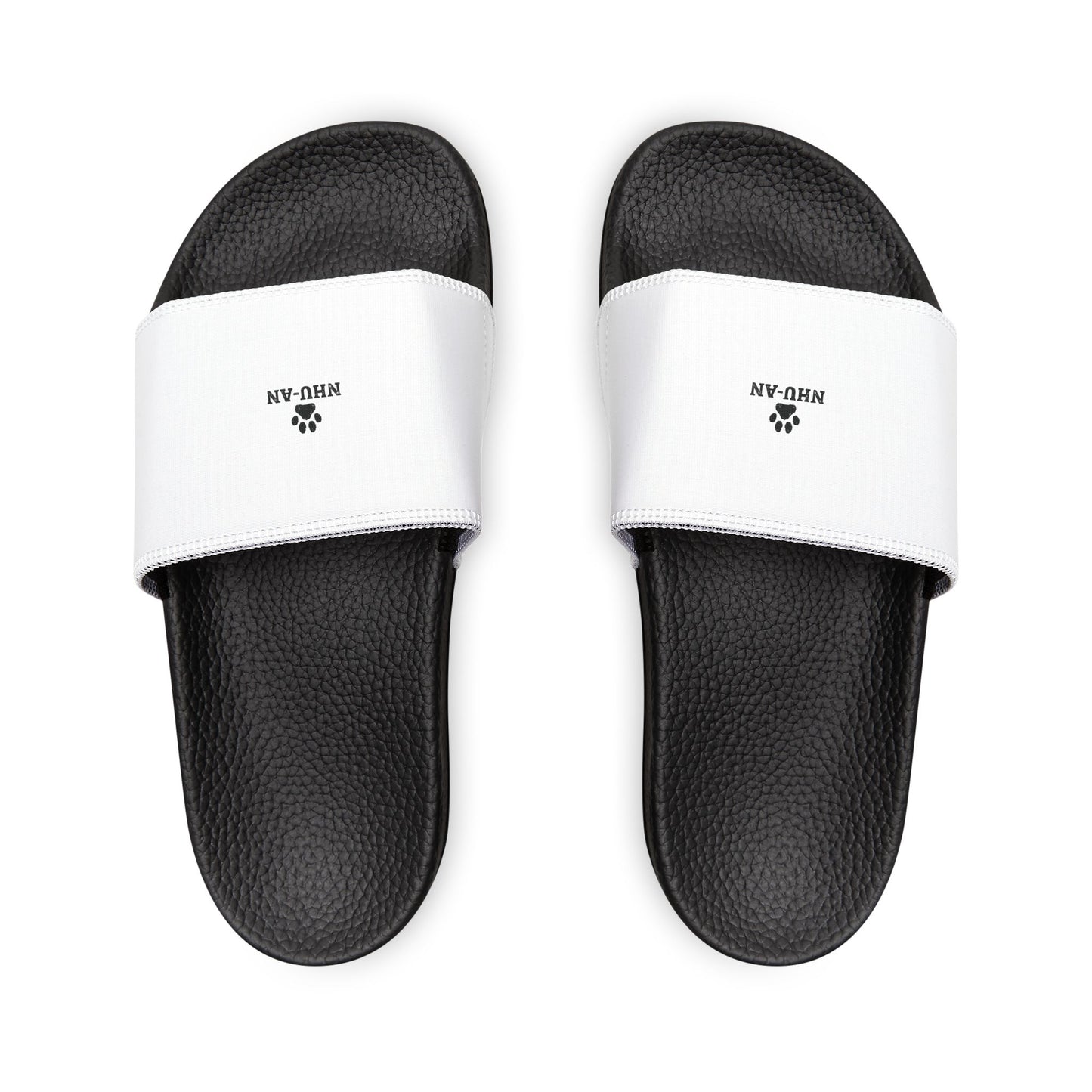 Men's Removable-Strap Sandals — White Slide Sandals with Detachable Strap