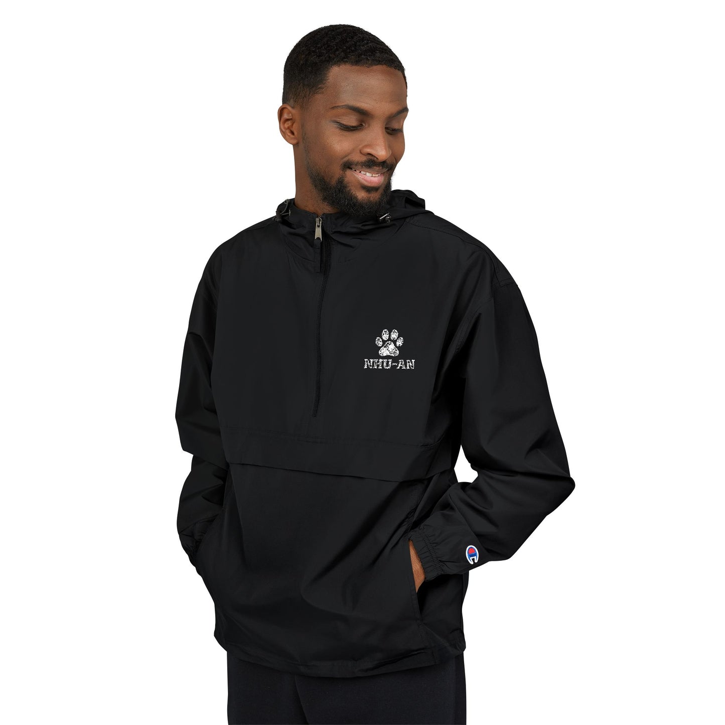 Light Blue Packable Anorak Jacket with Small Logo