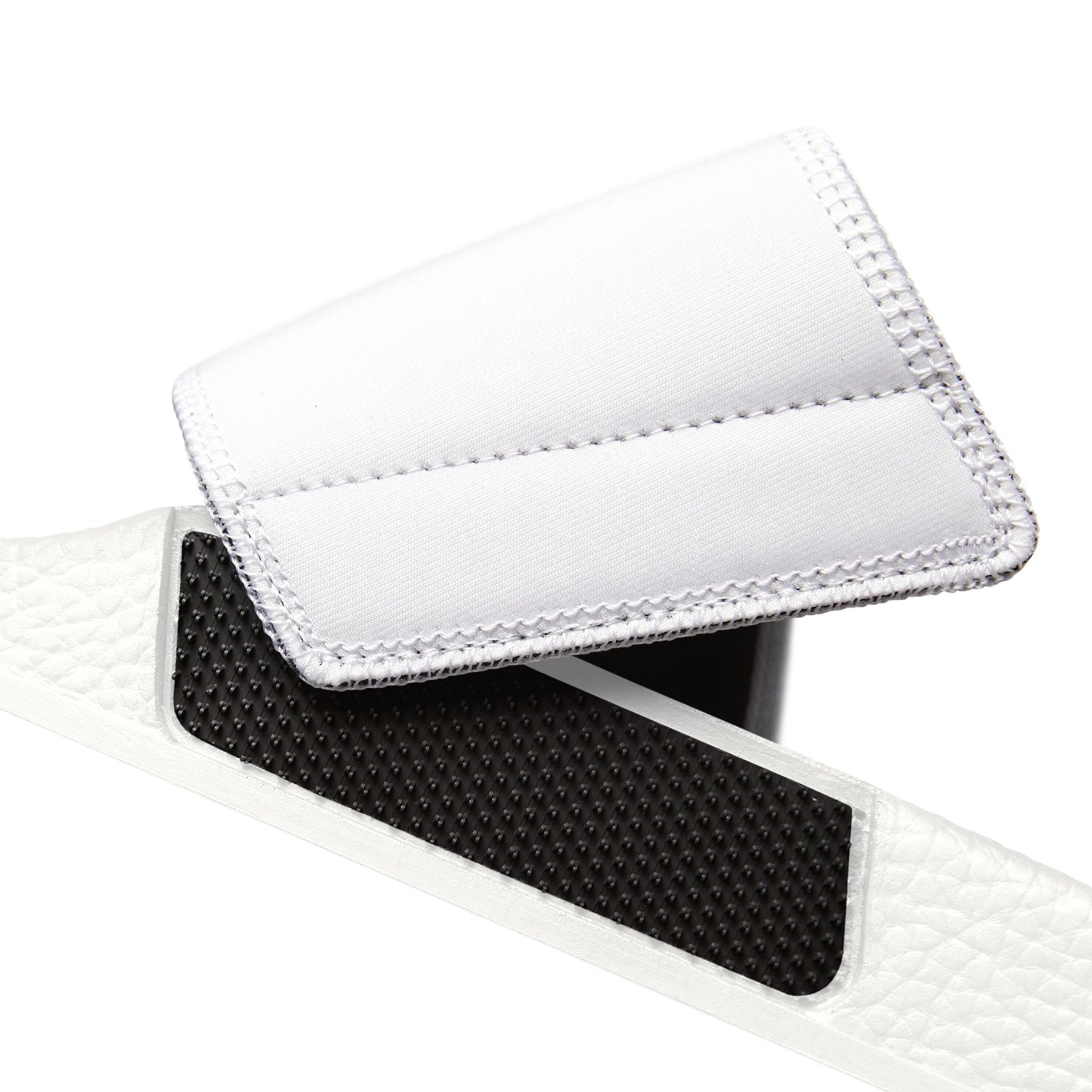 Men's Removable-Strap Sandals — White Slide Sandals with Detachable Strap