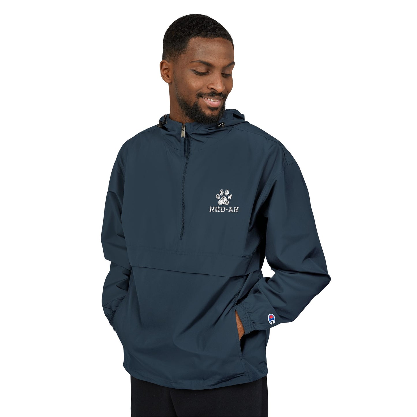 Light Blue Packable Anorak Jacket with Small Logo