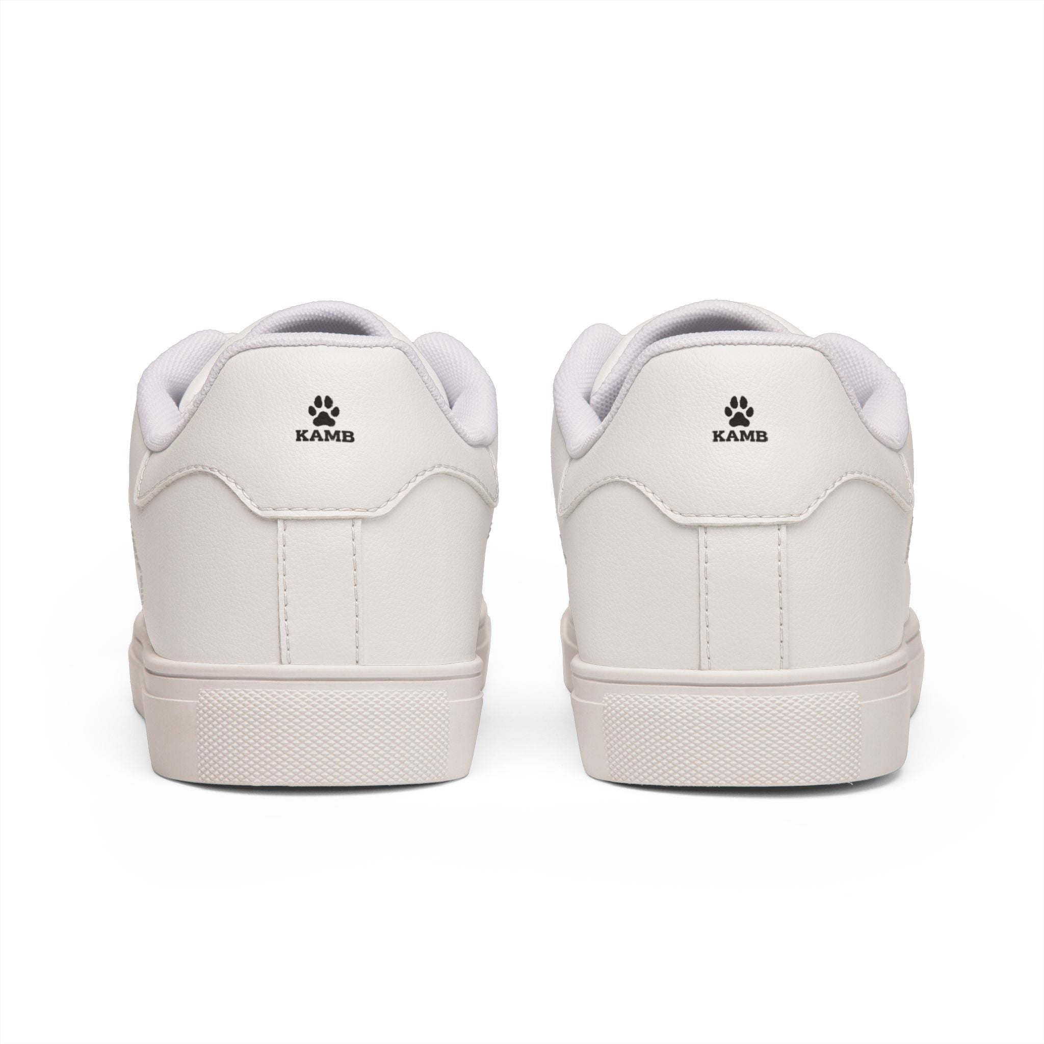 KAMB Men's White Low-Top Leather Sneakers