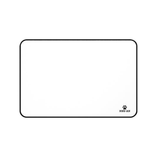 Minimal White Desk Mat — Large Waterproof Mousepad with Non-Slip Base