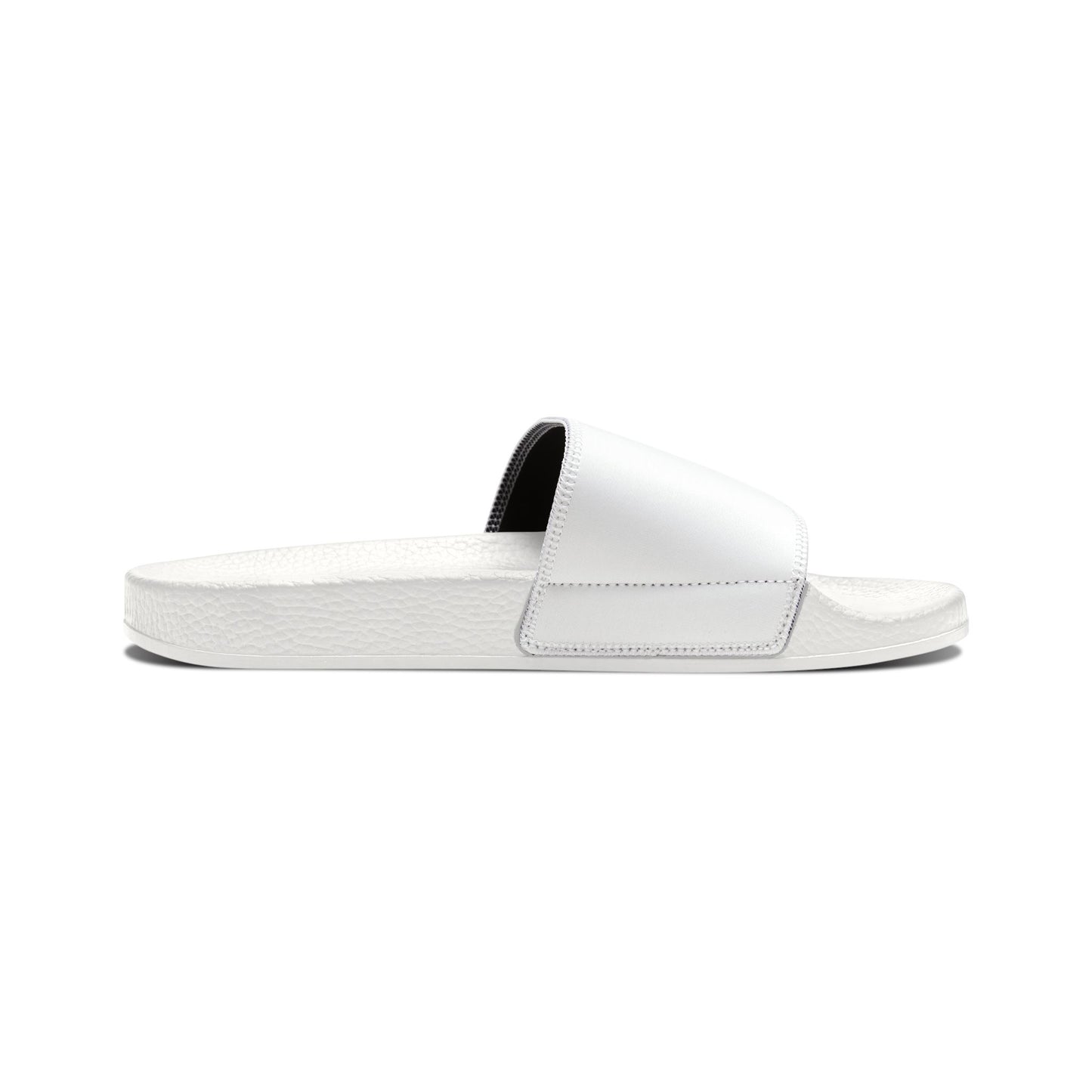 Men's Removable-Strap Sandals — White Slide Sandals with Detachable Strap