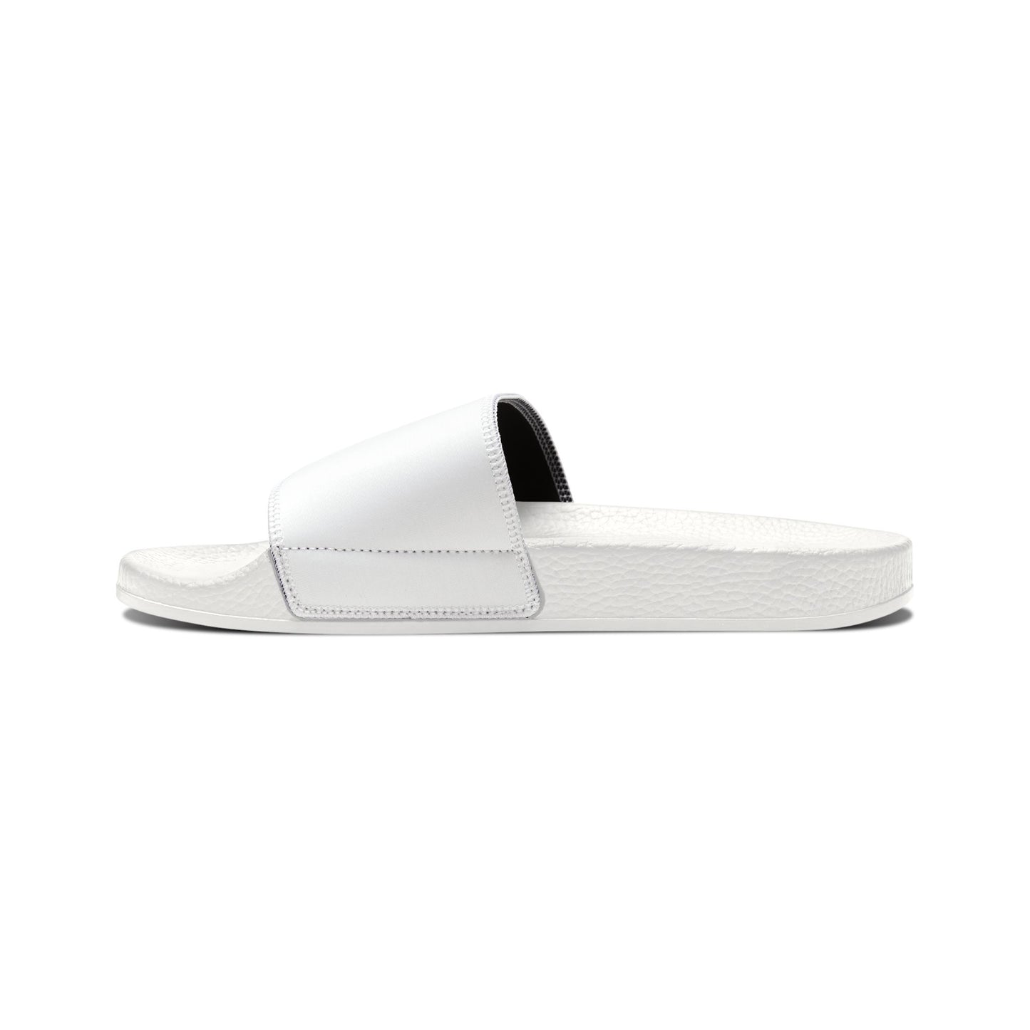 Men's Removable-Strap Sandals — White Slide Sandals with Detachable Strap