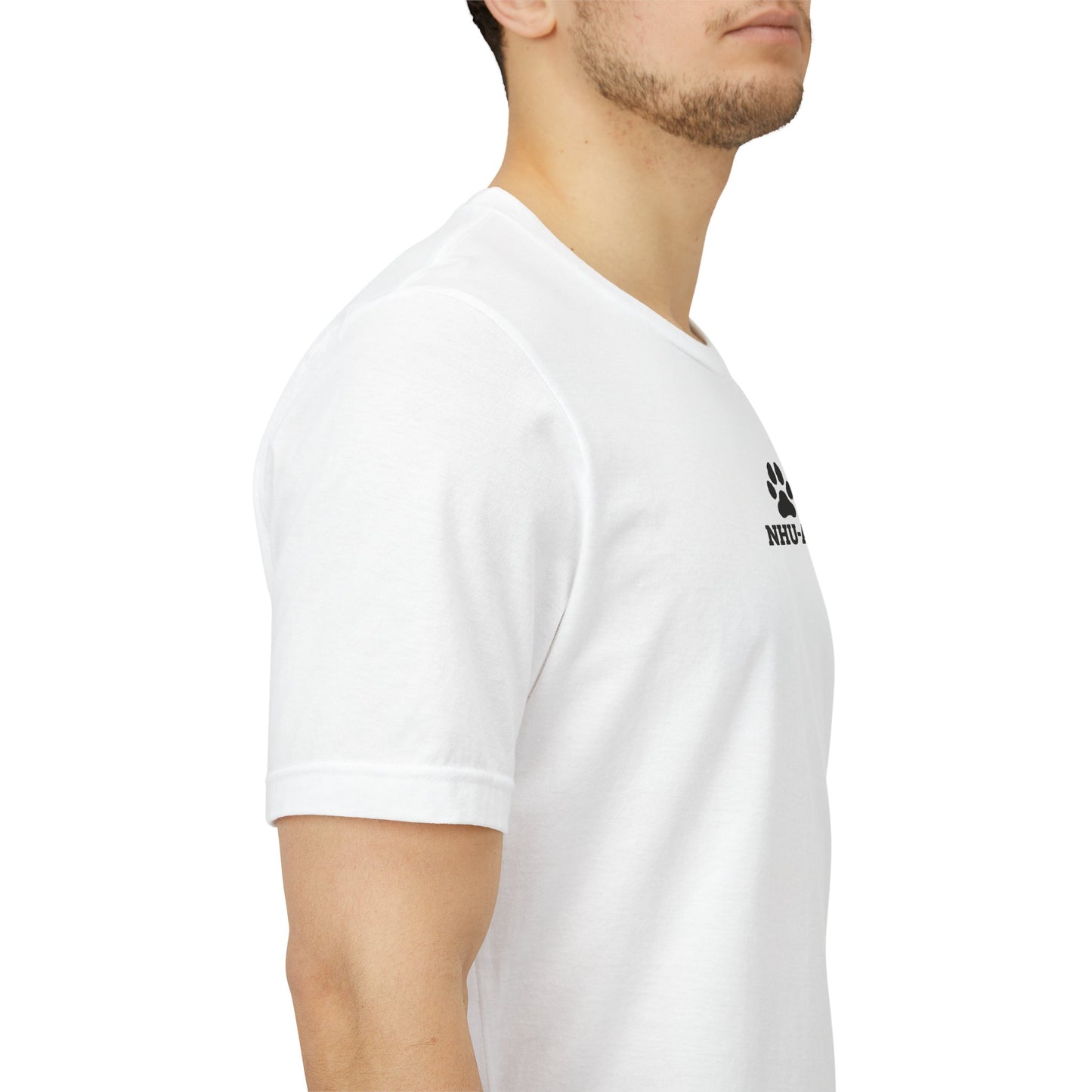 Paw Print "NHU-AN" Minimalist White Tee - Pet Lover Graphic T-Shirt