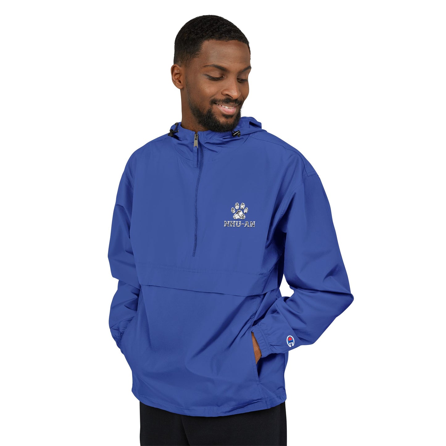 Light Blue Packable Anorak Jacket with Small Logo