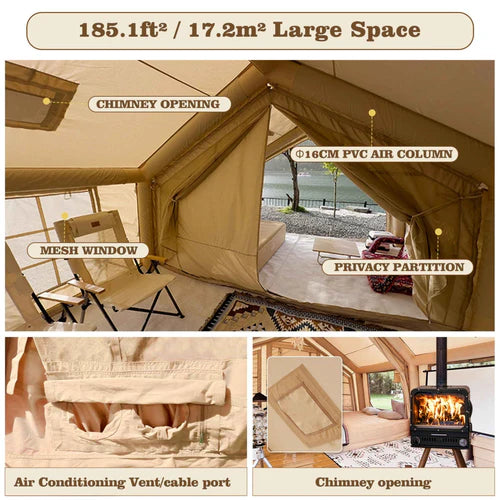 ABORON Inflatable Tents for Camping 117 Sq Blow Up Tent Portable Air Cabin Tent