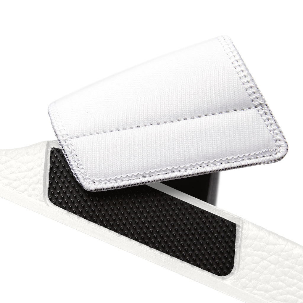 KAMB Men's Removable-Strap Sandals — White Slide Sandals