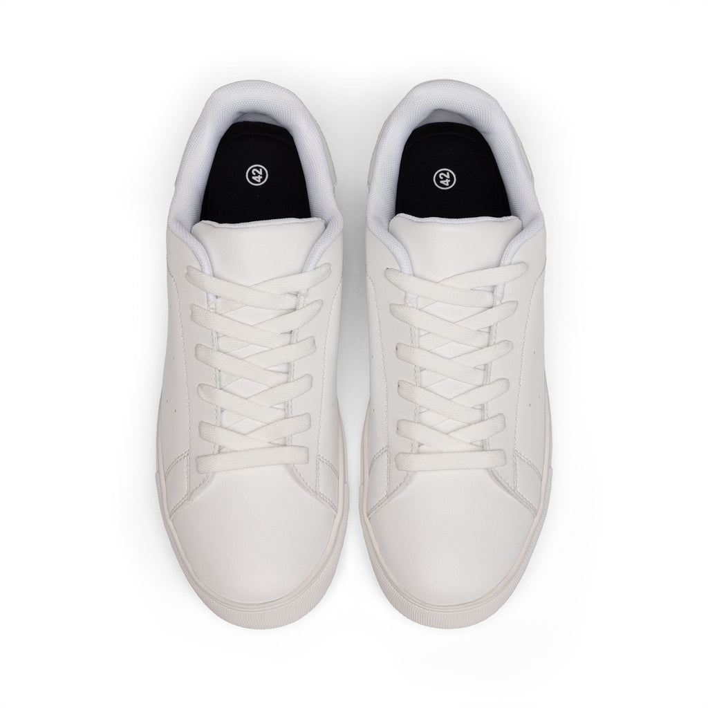KAMB Men's White Low-Top Leather Sneakers