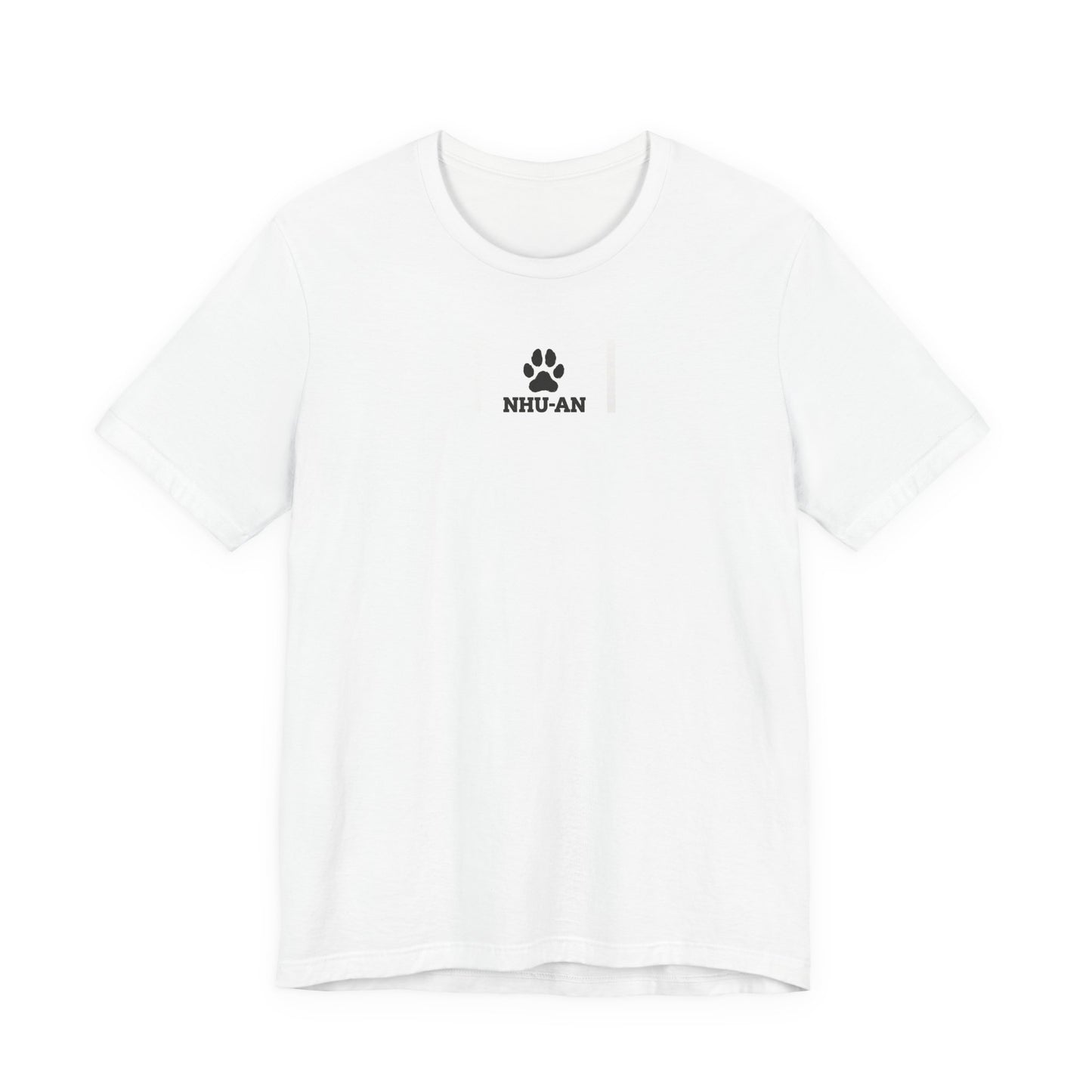 Paw Print "NHU-AN" Minimalist White Tee - Pet Lover Graphic T-Shirt