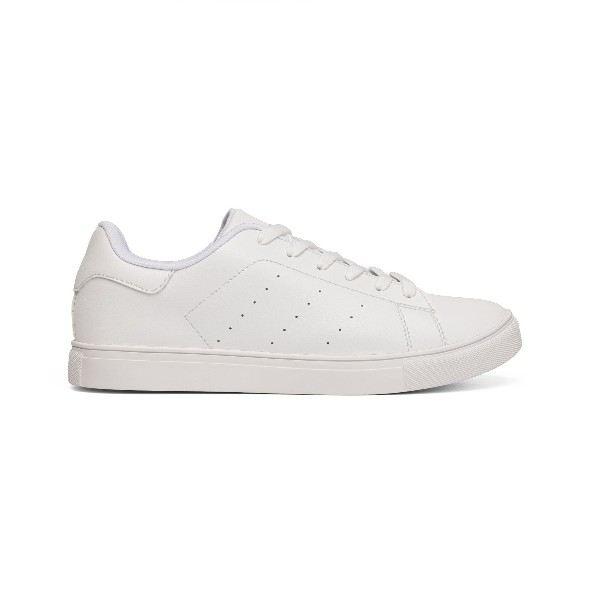 KAMB Men's White Low-Top Leather Sneakers