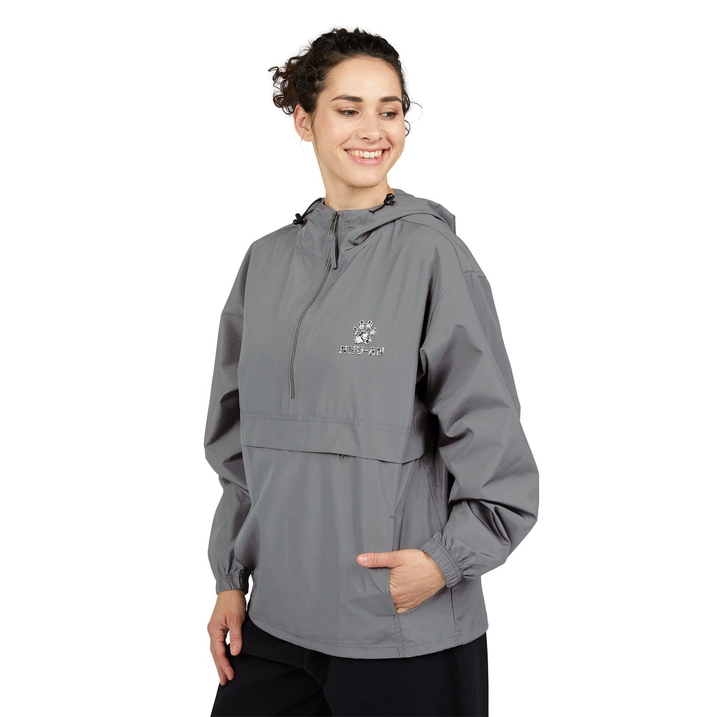 Light Blue Packable Anorak Jacket with Small Logo