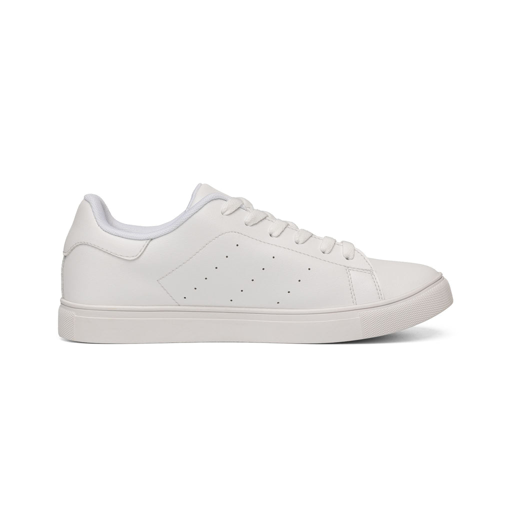KAMB Men's White Low-Top Leather Sneakers
