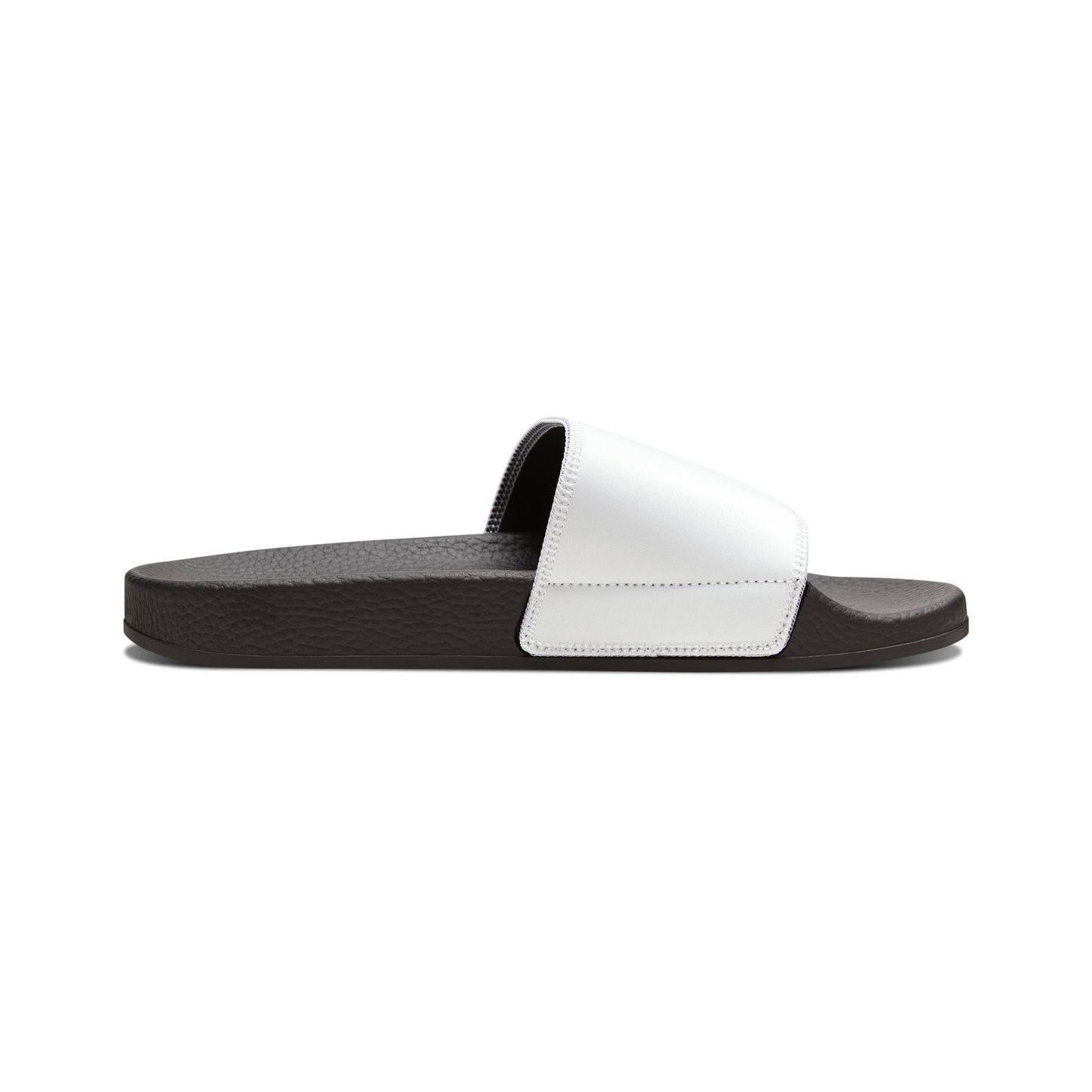 Men's Removable-Strap Sandals — White Slide Sandals with Detachable Strap