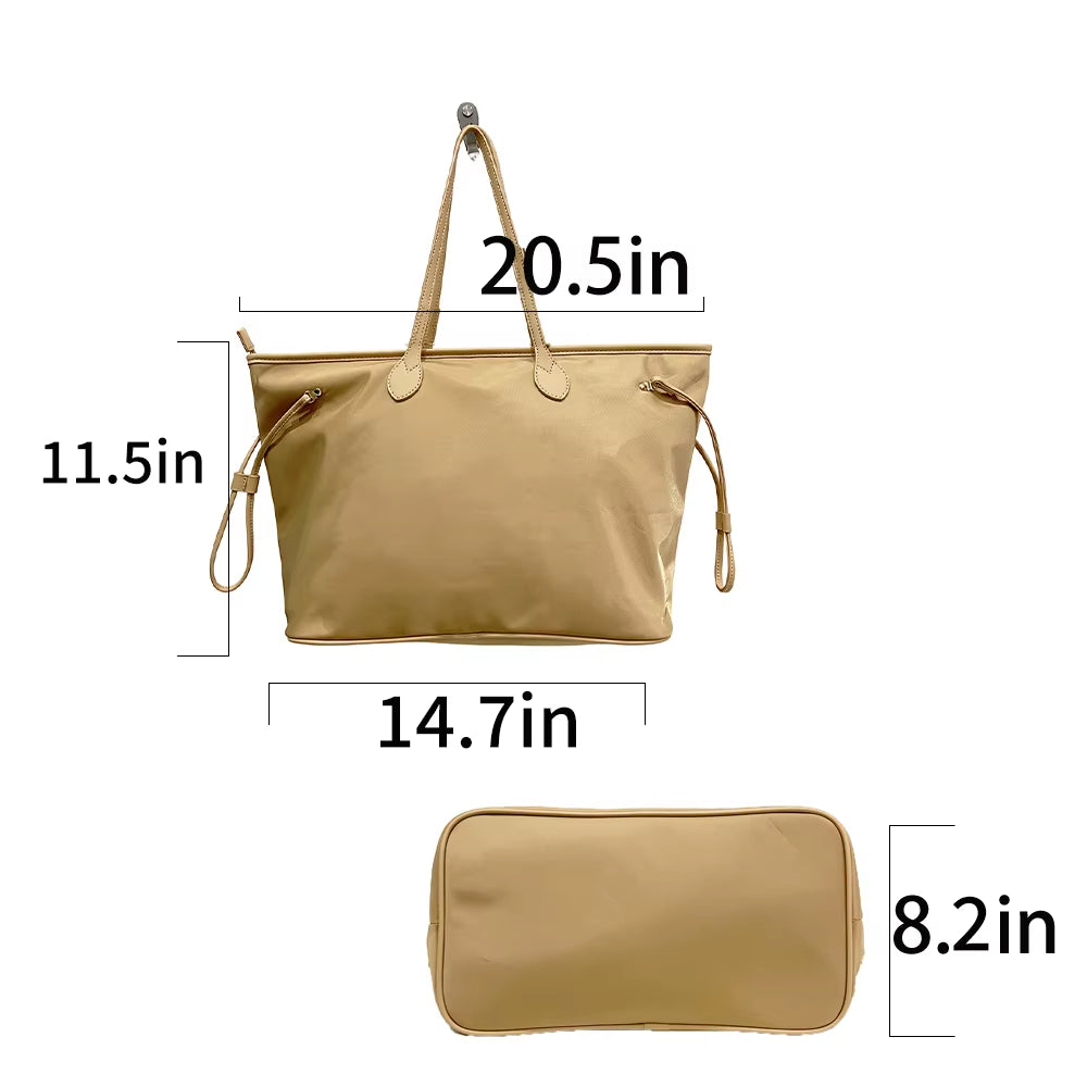 Large Capacity Women'S Straw Casual Tote Bag with Zipper Closure Polyester Lining Fashion Luxury Design