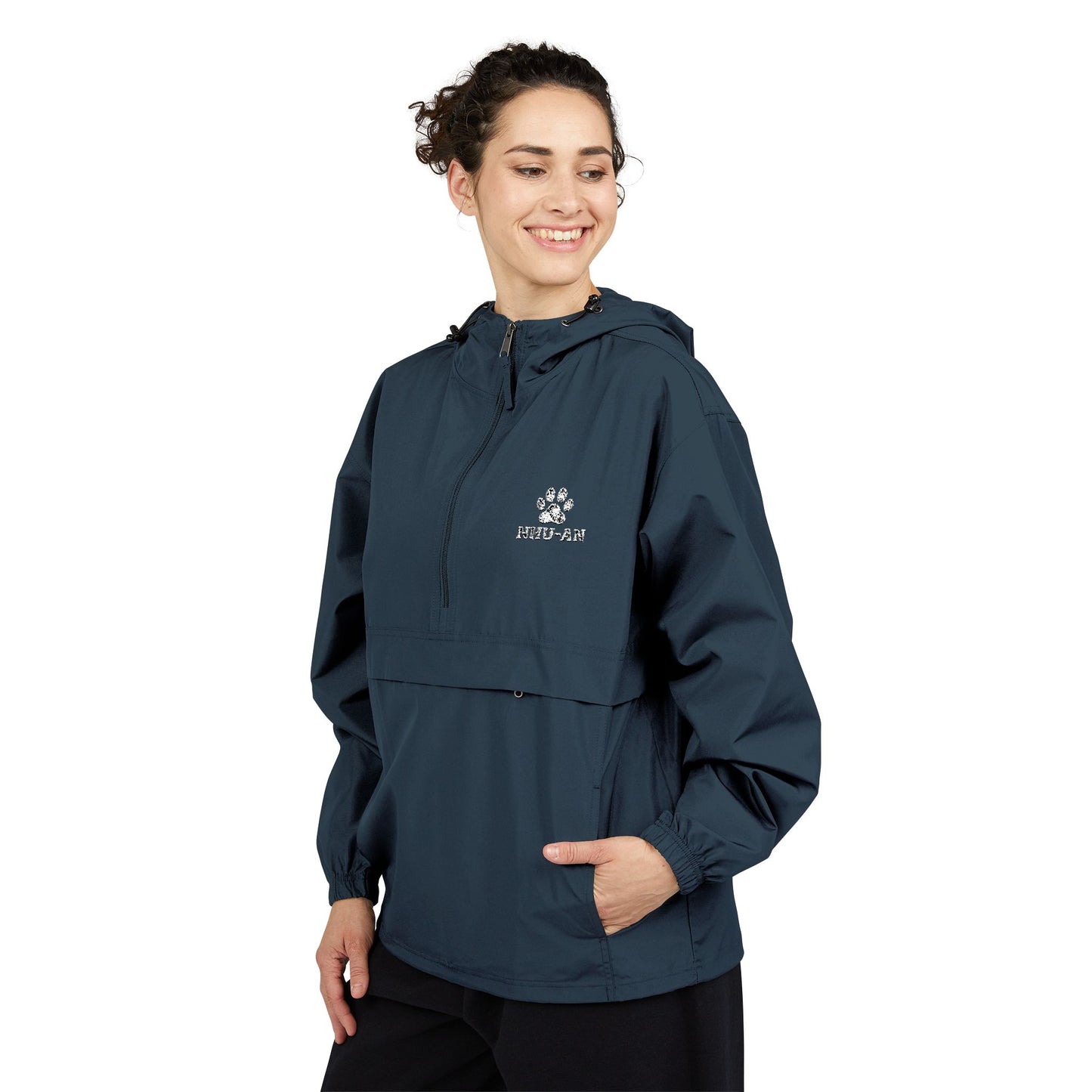 Light Blue Packable Anorak Jacket with Small Logo