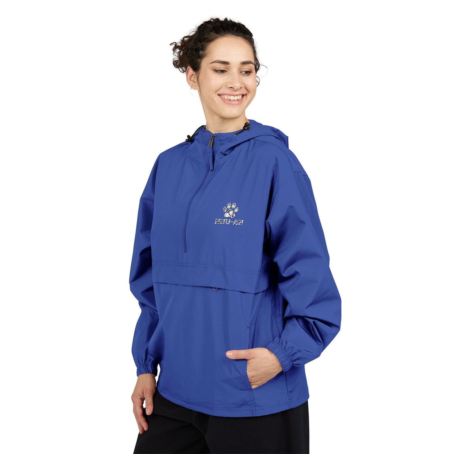 Light Blue Packable Anorak Jacket with Small Logo
