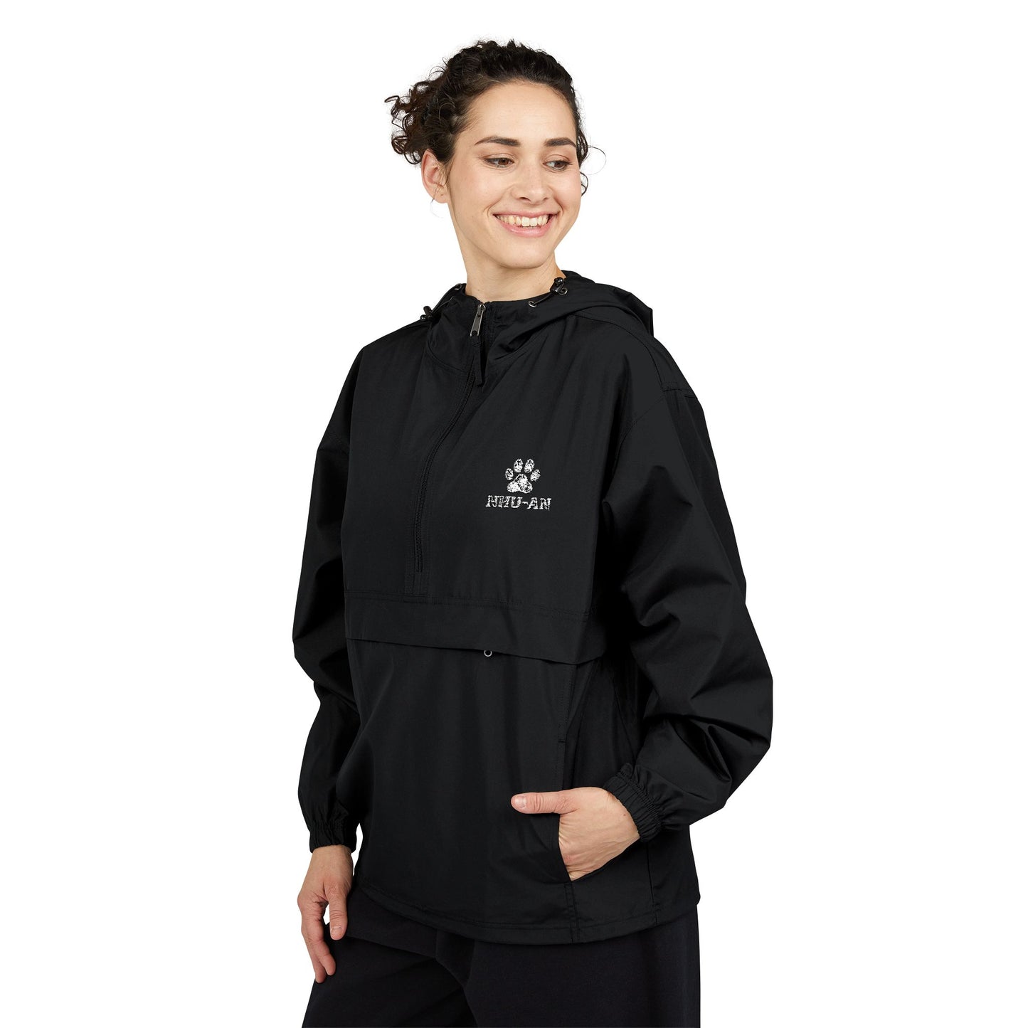 Light Blue Packable Anorak Jacket with Small Logo