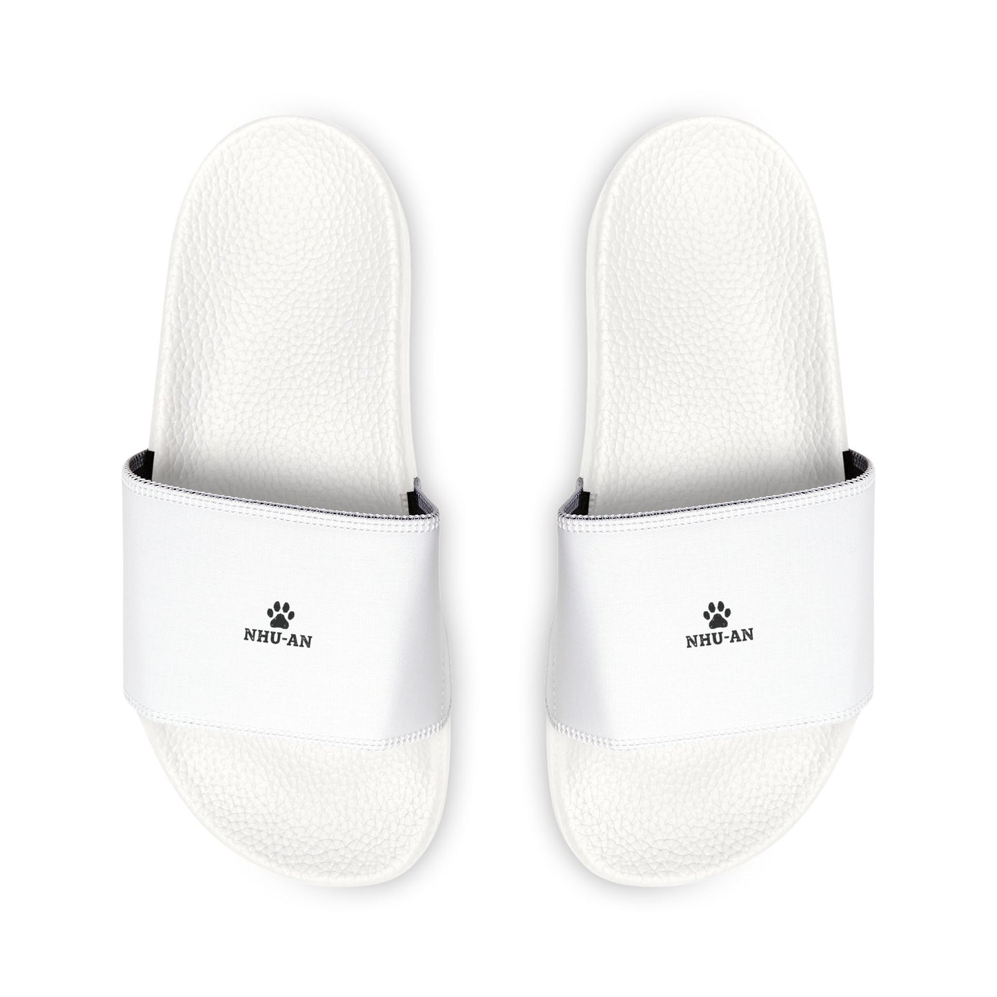 Men's Removable-Strap Sandals — White Slide Sandals with Detachable Strap
