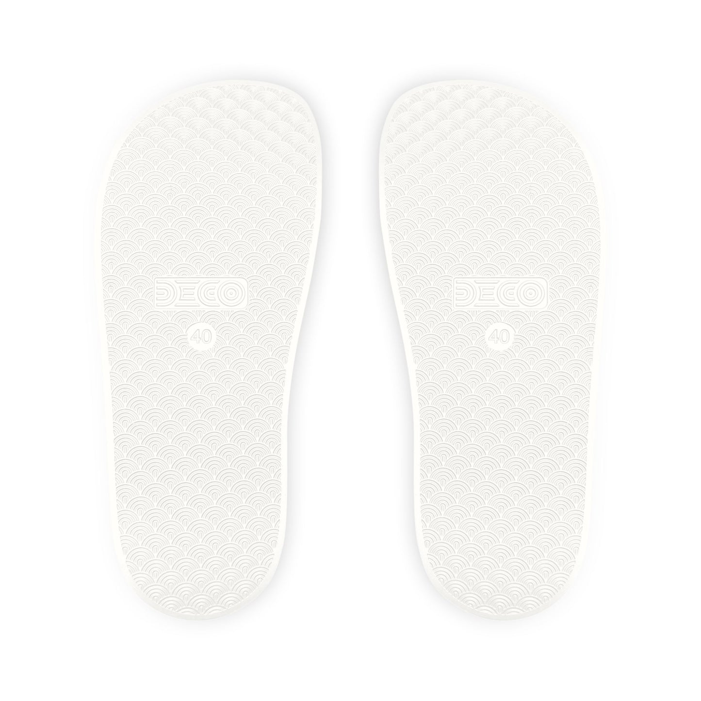 Men's Removable-Strap Sandals — White Slide Sandals with Detachable Strap