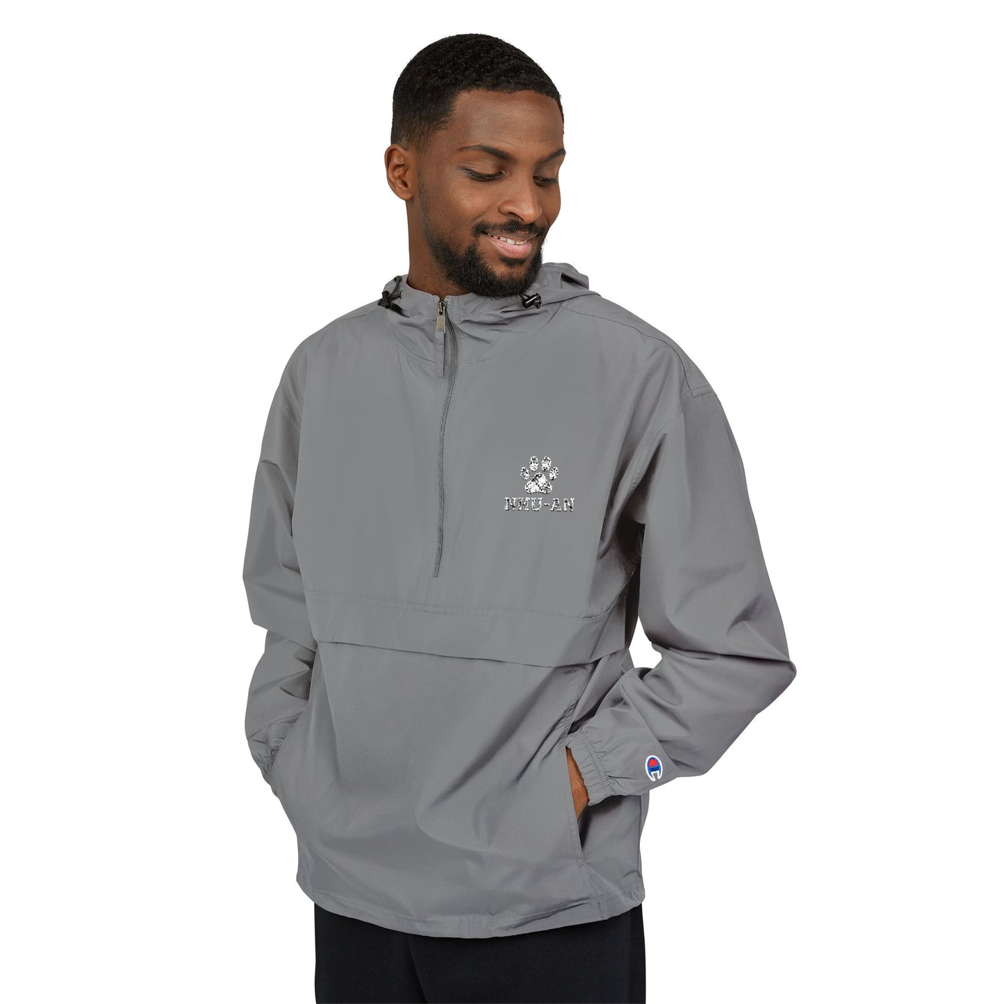 Light Blue Packable Anorak Jacket with Small Logo