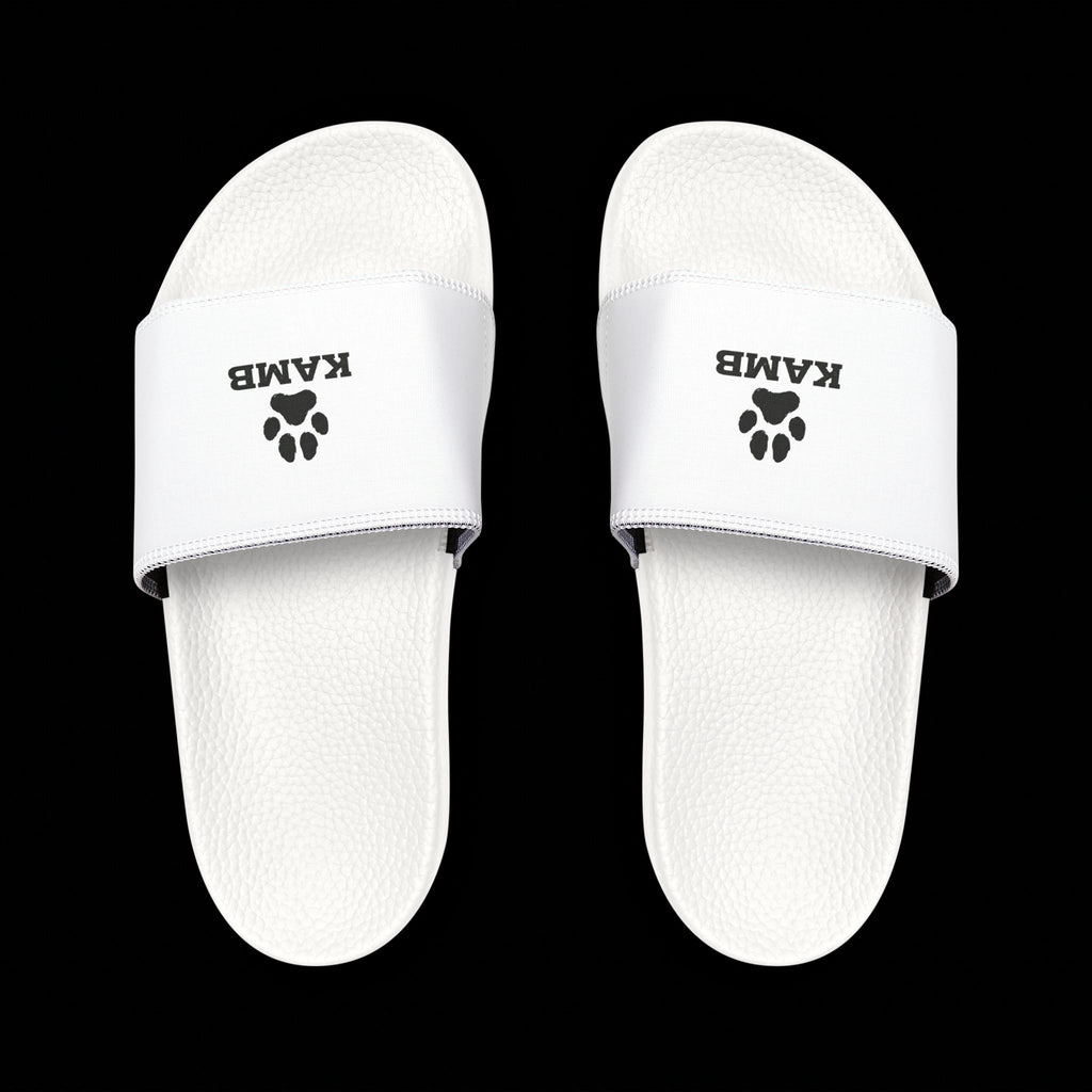 KAMB Men's Removable-Strap Sandals — White Slide Sandals