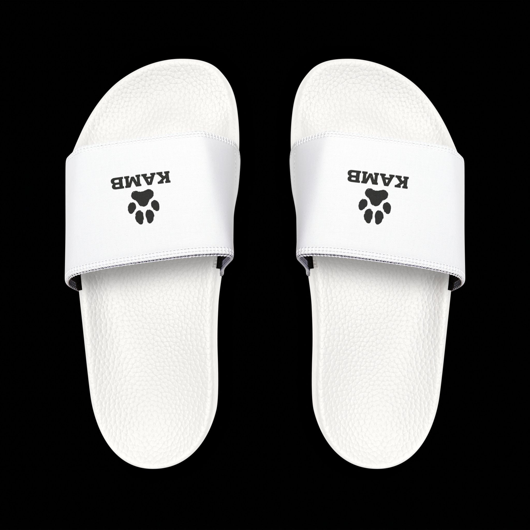 KAMB Men's Removable-Strap Sandals — White Slide Sandals