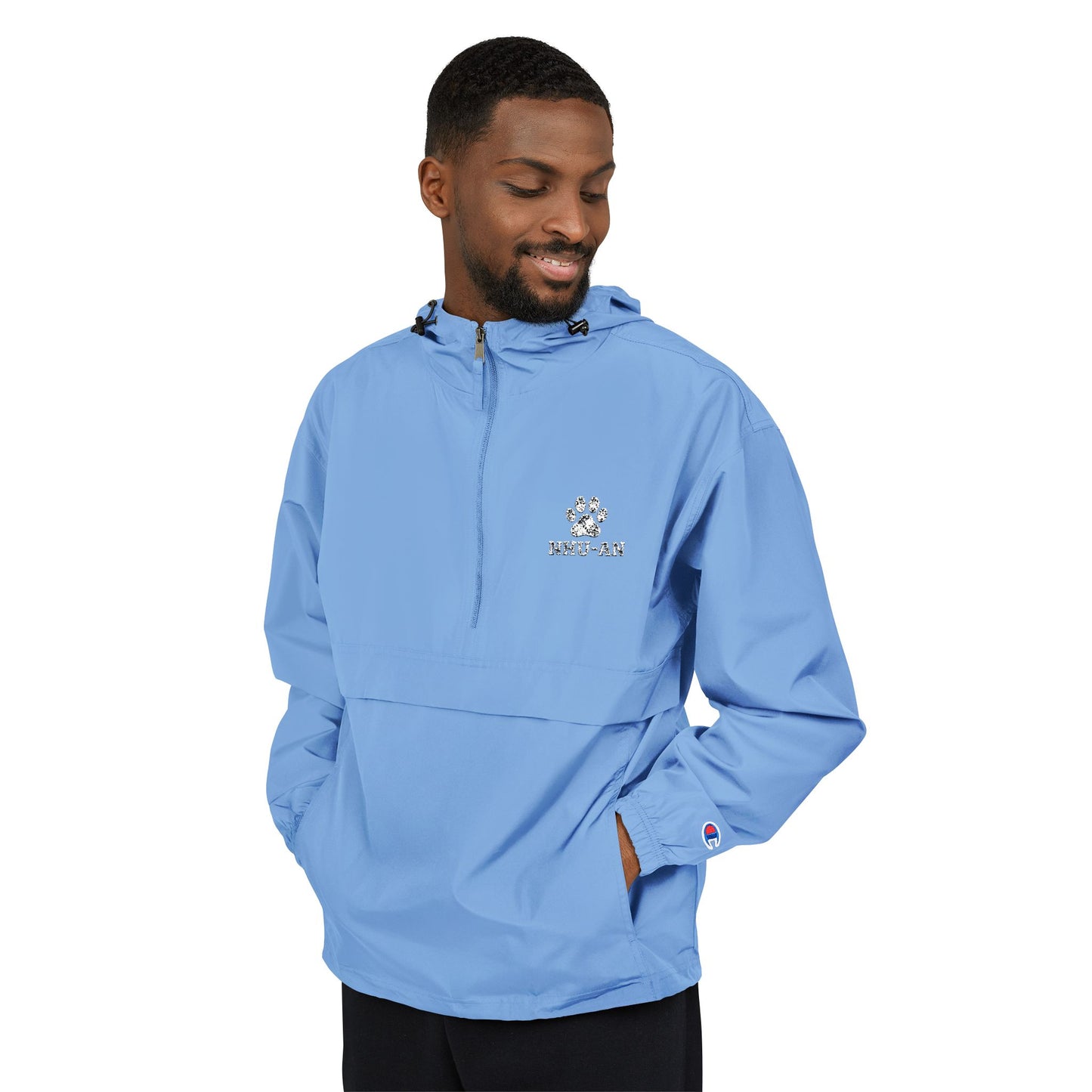 Light Blue Packable Anorak Jacket with Small Logo