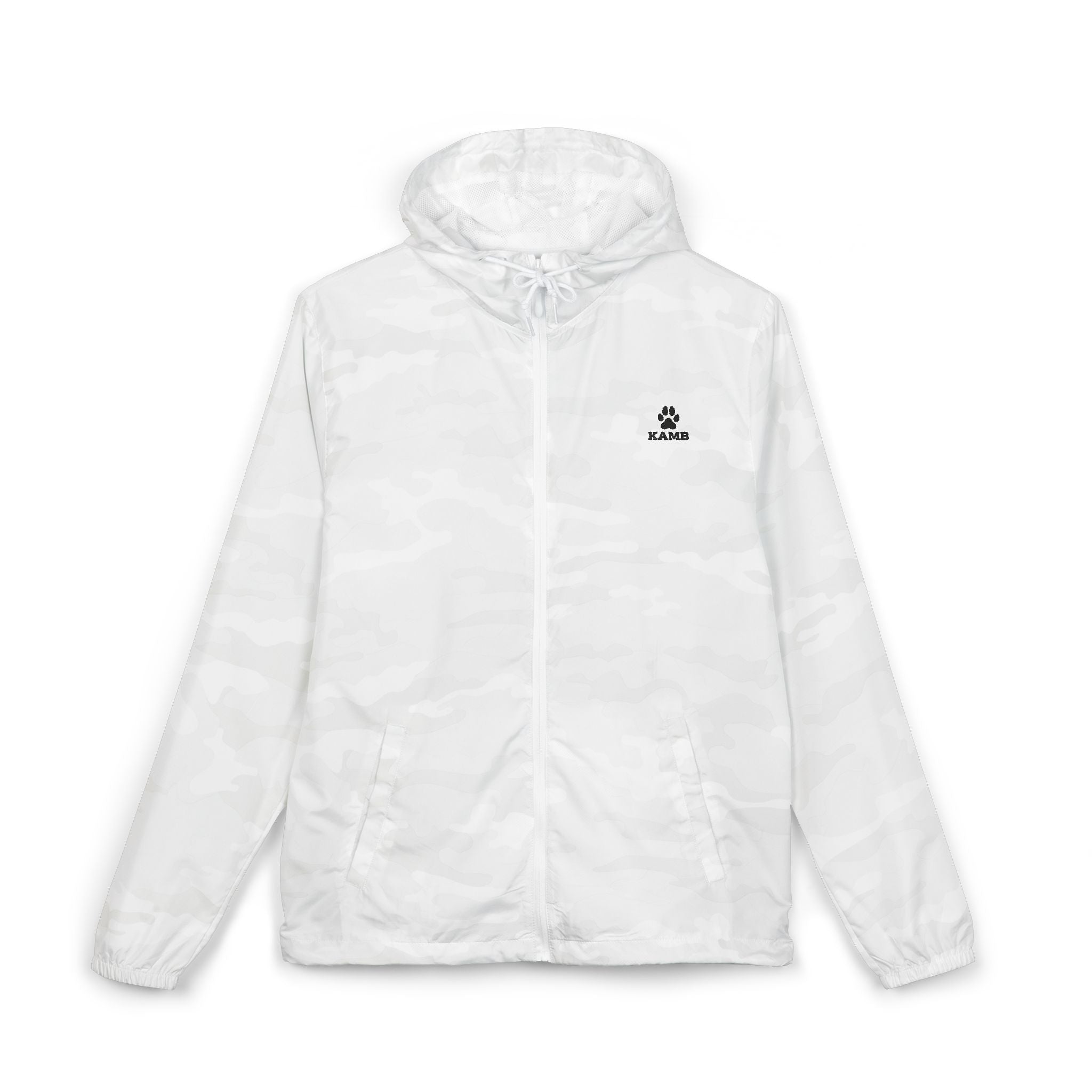 Windbreaker Jacket - Minimal Black Crown Logo, Lightweight Full-Zip Hooded Outerwear