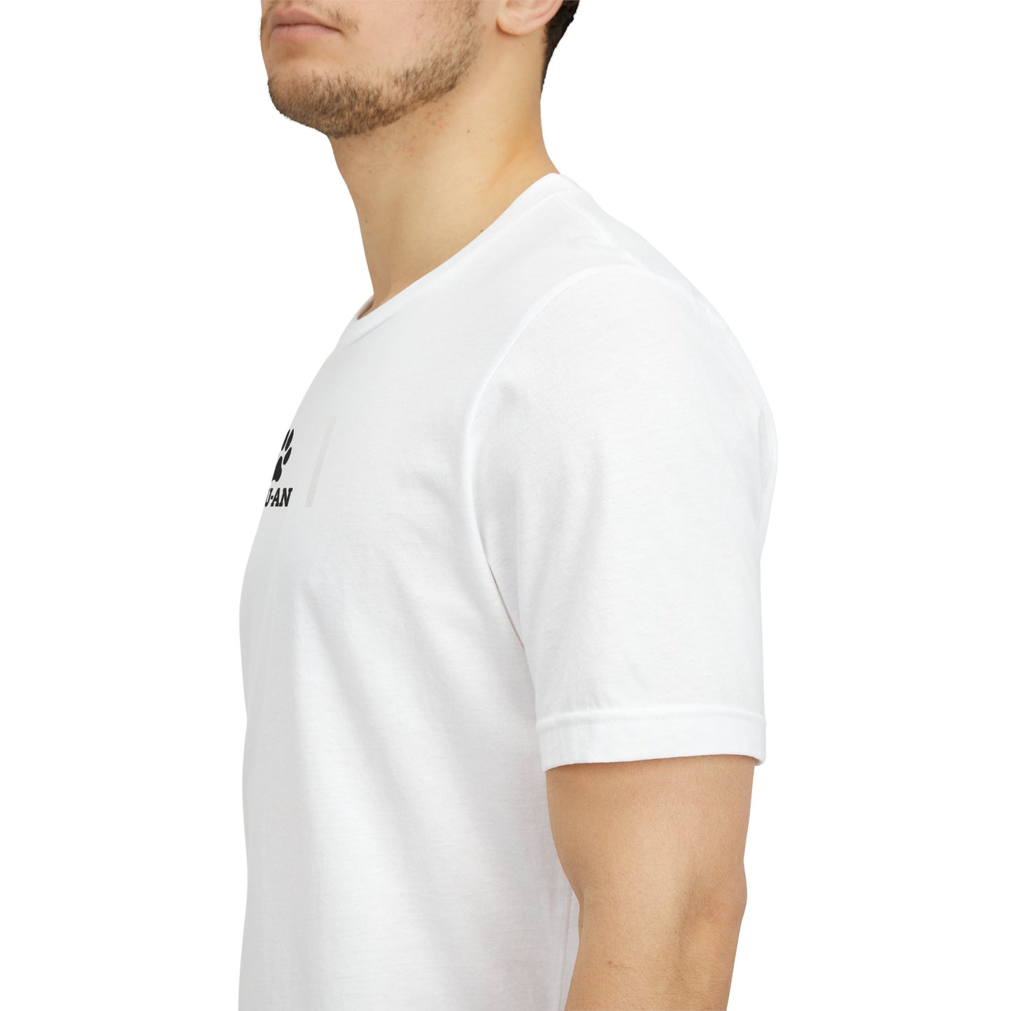 Paw Print "NHU-AN" Minimalist White Tee - Pet Lover Graphic T-Shirt