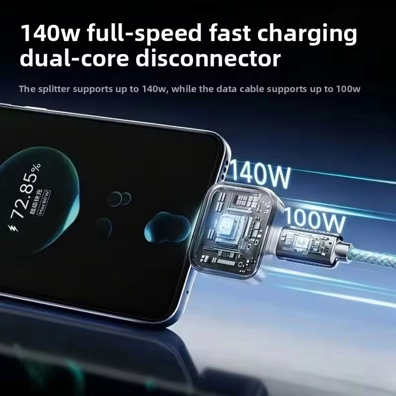 140W Intelligence Fast Charging Auto Stop Charger Adapter Physical Full Charge Disconnector Protect Battery Health For Type-C