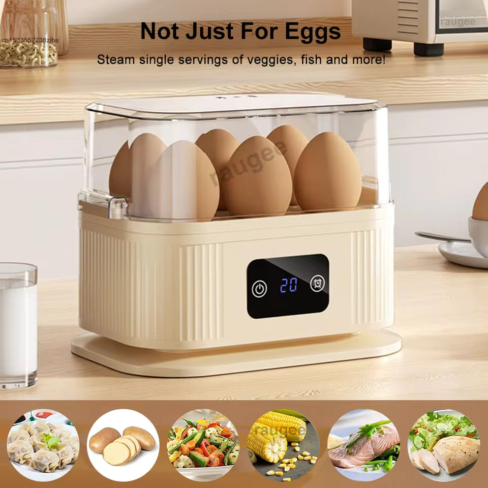 Electric Egg Boiler Mini Egg Cooker With Timer Auto-Shut Off Egg Steamer Breakfast Egg Maker 6 Eggs Boiled Machine Egg Cooker