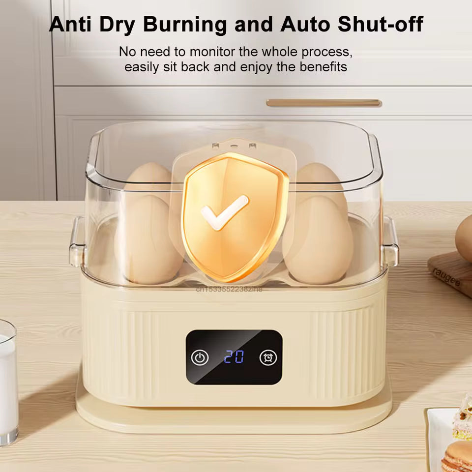 Electric Egg Boiler Mini Egg Cooker With Timer Auto-Shut Off Egg Steamer Breakfast Egg Maker 6 Eggs Boiled Machine Egg Cooker