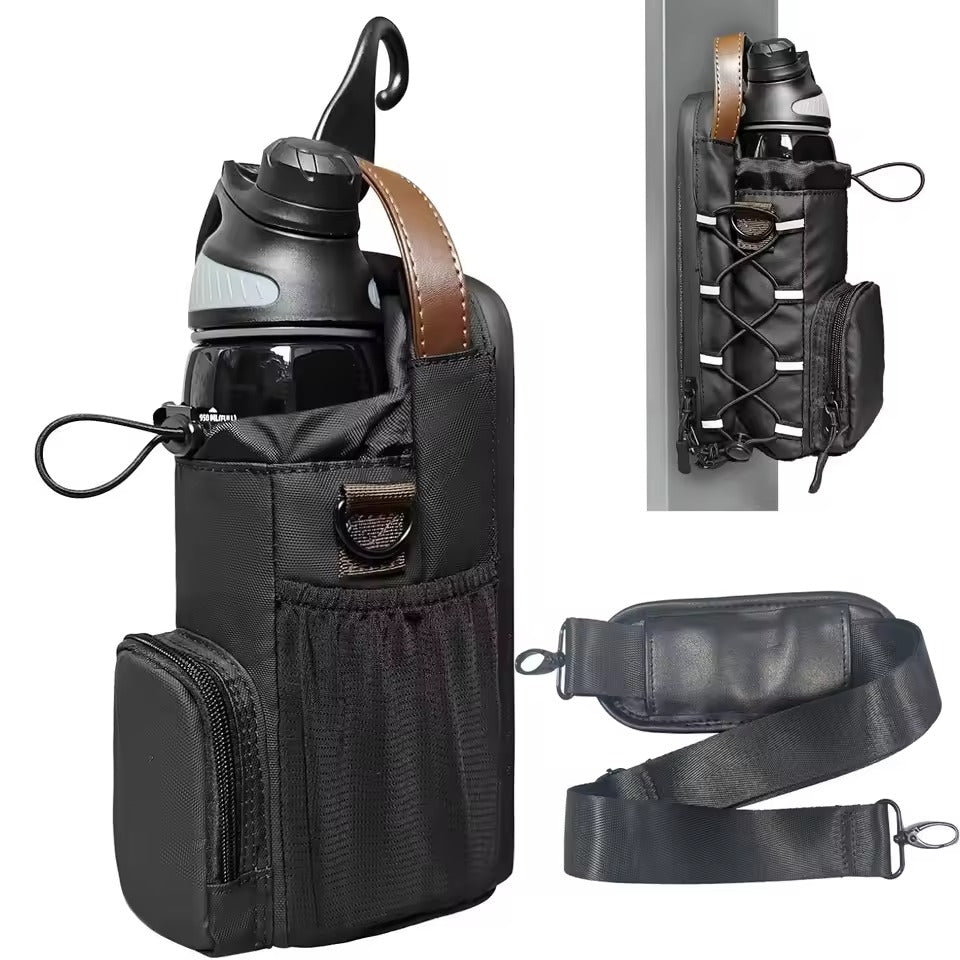 Magnetic Water Bottle Bag - Large Capacity Strong Magnet Phone Pocket Portable Gym Outdoor Sports Camping Hiking Fitness
