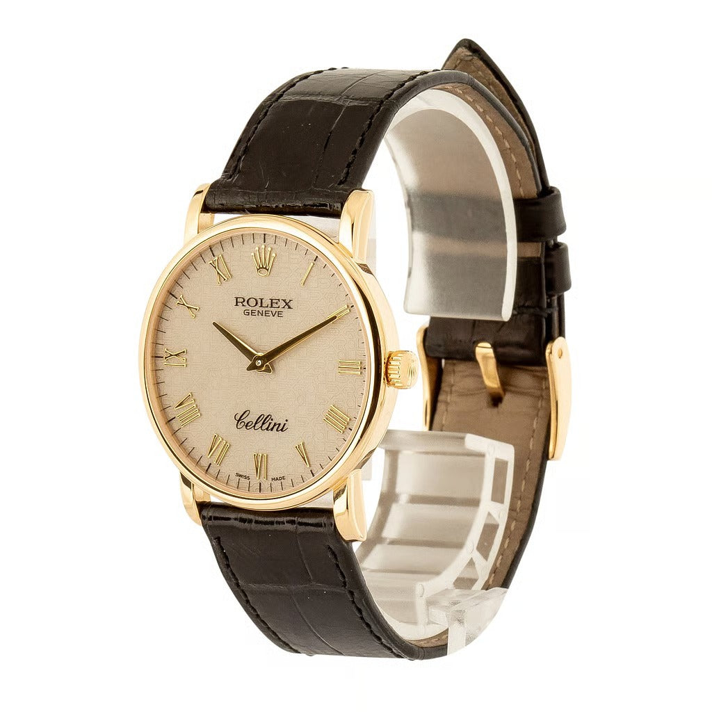 Pre-Owned Rolex Cellini Ivory Dial Ref 5115 18k Yellow Gold