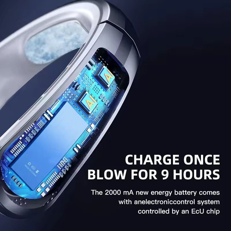Portable Bladeless Neck Cooling Fan – Instant Summer Relief