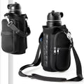 Magnetic Water Bottle Carrier with Phone Pocket and Shoulder Strap - Features 6 Built-In Magnets